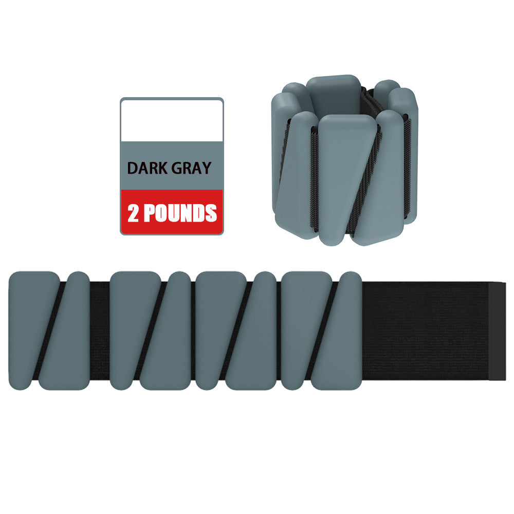 Yoga Fitness Sports Training Velcro Silicone Weight Bracelet 1 Pair 2 lbs