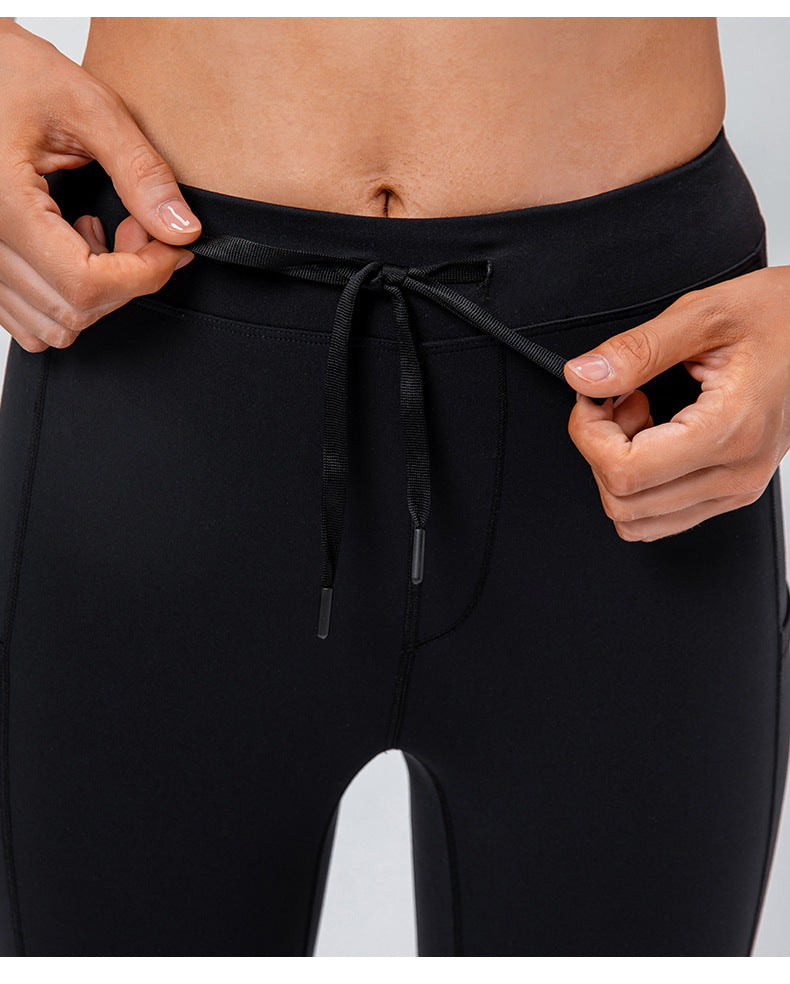 Yoga Pants Women Drawstring Hip Raise Skinny Sports Running Fitness Pant