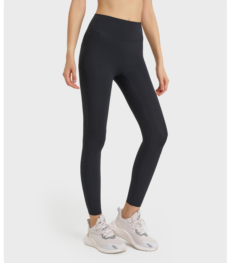 Autumn Brushed Sports Tights High Elastic Slim Fit Peach Hip Seamless Foot Mouth Yoga Pants