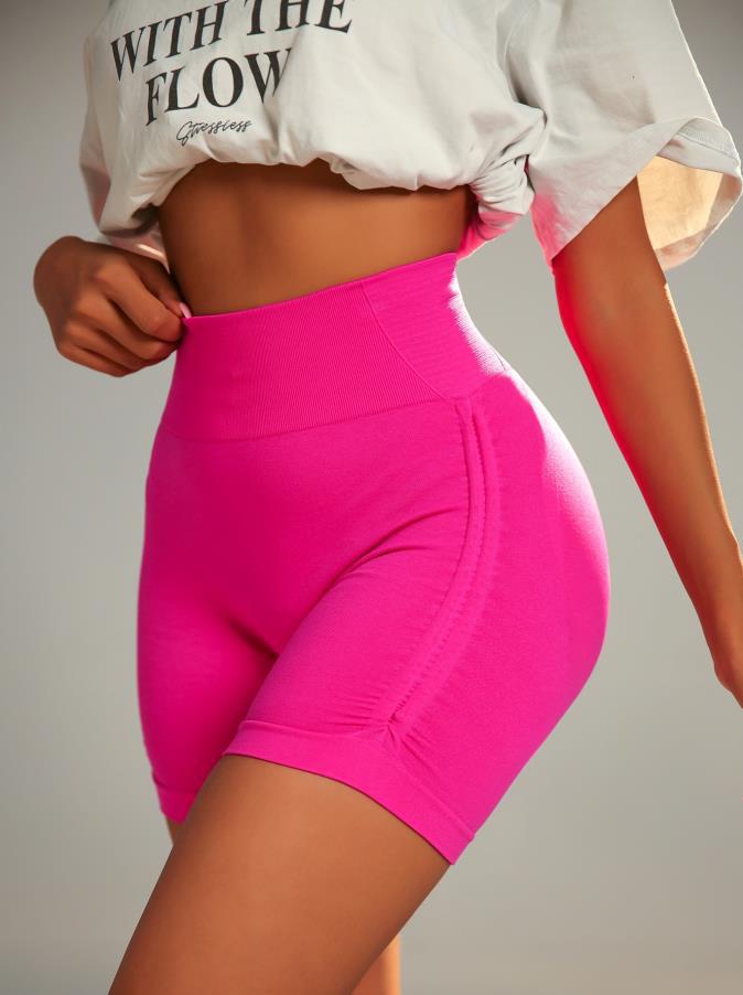 Seamless Yoga Shorts Women Outdoor Exercise Workout Pants Comfortable High Waist Stretch Skinny Yoga Pants