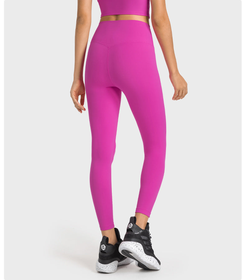 Nude Feel Antibacterial T Free Line Peach Hip Yoga Pants High Waist Hip Lift Exercise Workout Pants Women