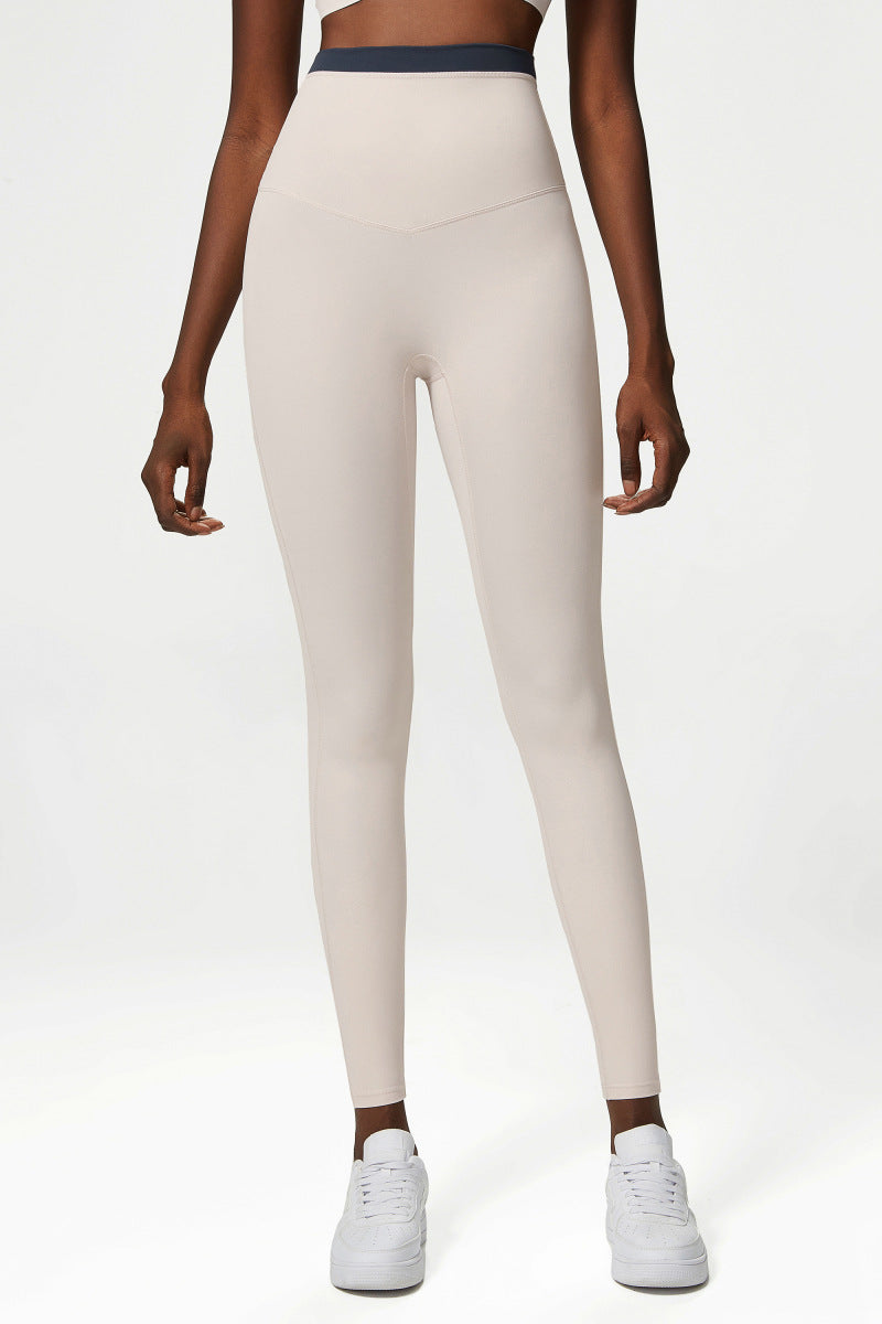 Nude Feel High Waist Yoga Pants Women Sports Tights Stretch Workout Ankle Length Pants
