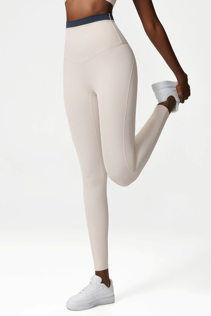 Nude Feel High Waist Yoga Pants Women Sports Tights Stretch Workout Ankle Length Pants