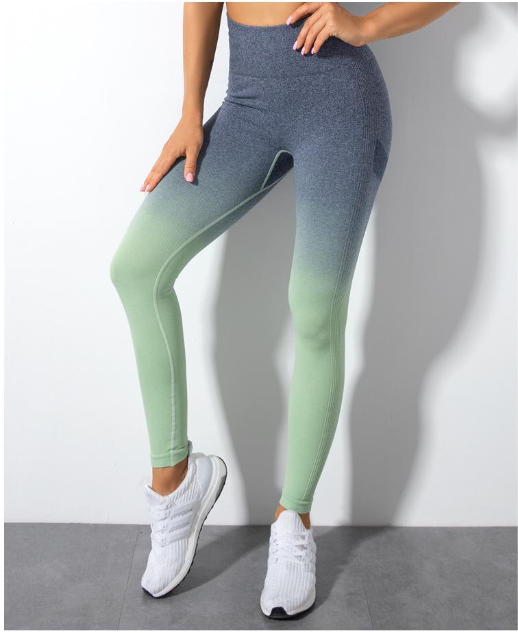Spring Yoga Pants Women Gradient Hanging Dyed Peach Hip Sports Trousers Fitness Body Shaping Seamless Pants