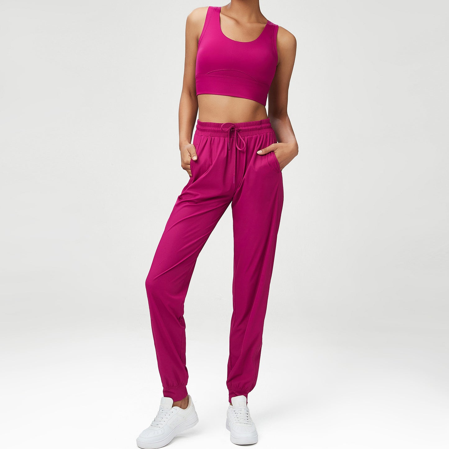 Yoga Wear Suit Women Sports Fitness Suit Slimming Dancing Dress Two Piece Suit