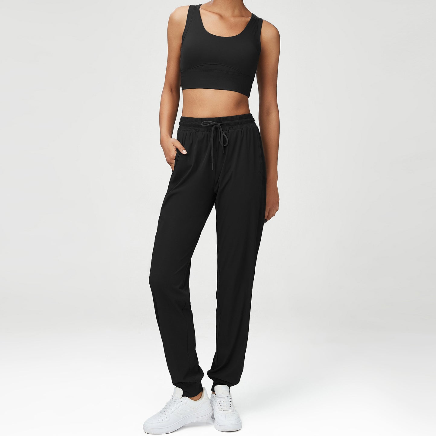 Yoga Wear Suit Women Sports Fitness Suit Slimming Dancing Dress Two Piece Suit
