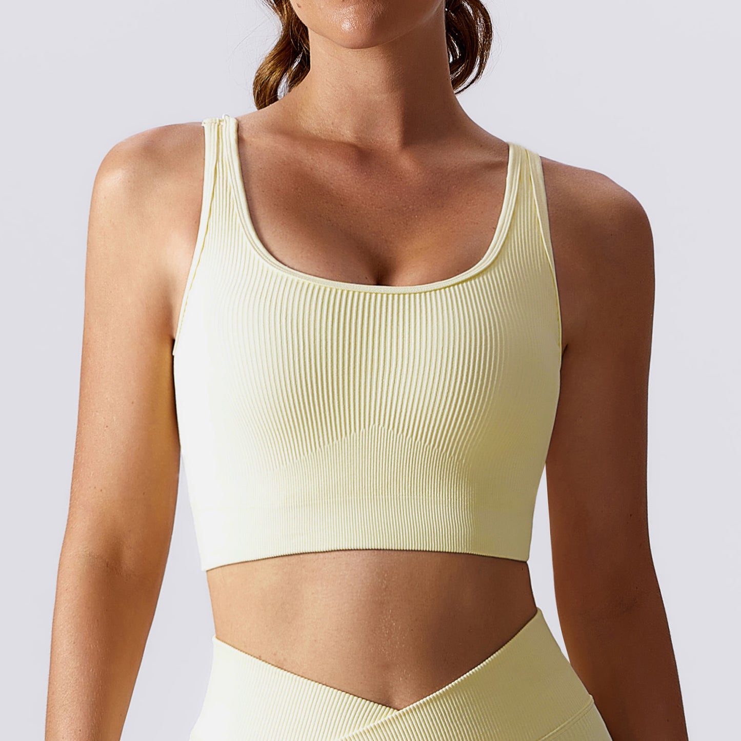 Sollinarry Summer Seamless Beauty Back Yoga Vest Quick Drying Sports Underwear Training Morning Running Fitness Yoga Wear Top Crisscross