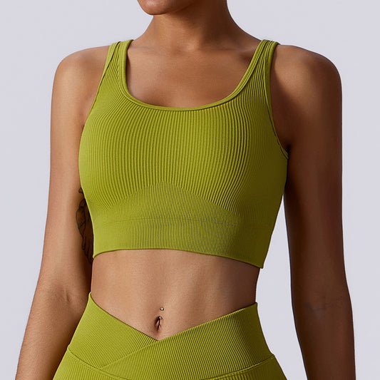 Sollinarry Summer Seamless Beauty Back Yoga Vest Quick Drying Sports Underwear Training Morning Running Fitness Yoga Wear Top Crisscross