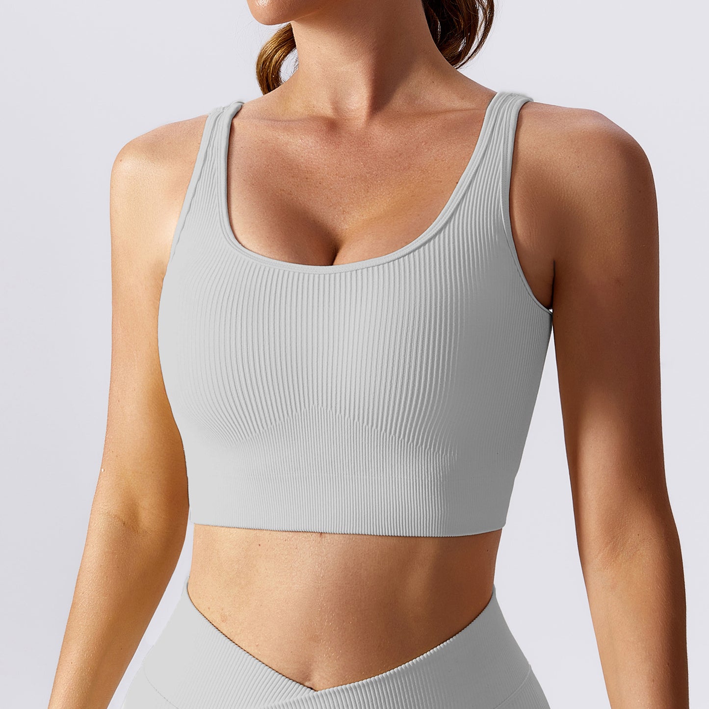 Sollinarry Summer Seamless Beauty Back Yoga Vest Quick Drying Sports Underwear Training Morning Running Fitness Yoga Wear Top Crisscross