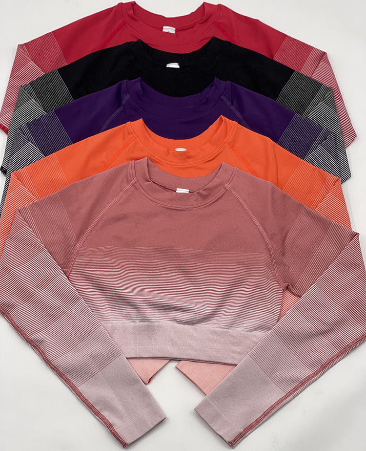 Gradient Sports Long Sleeve Trousers Suit Fitness Running Yoga Long Sleeve Tights