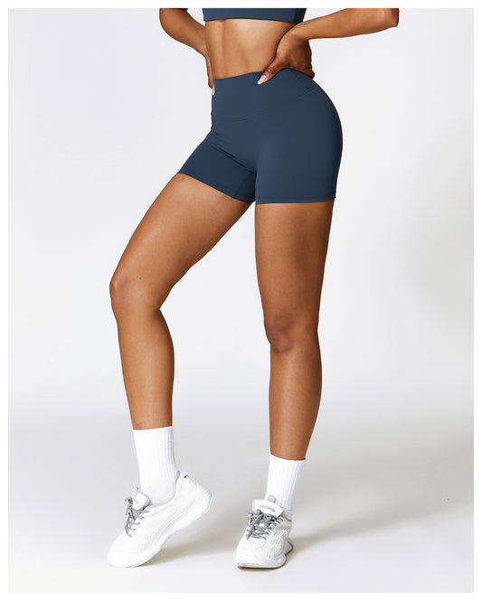 Brushed Tight Yoga Shorts Women High Waist Belly Contracting Fitness Pants Hip Lifting Running Exercise Shorts
