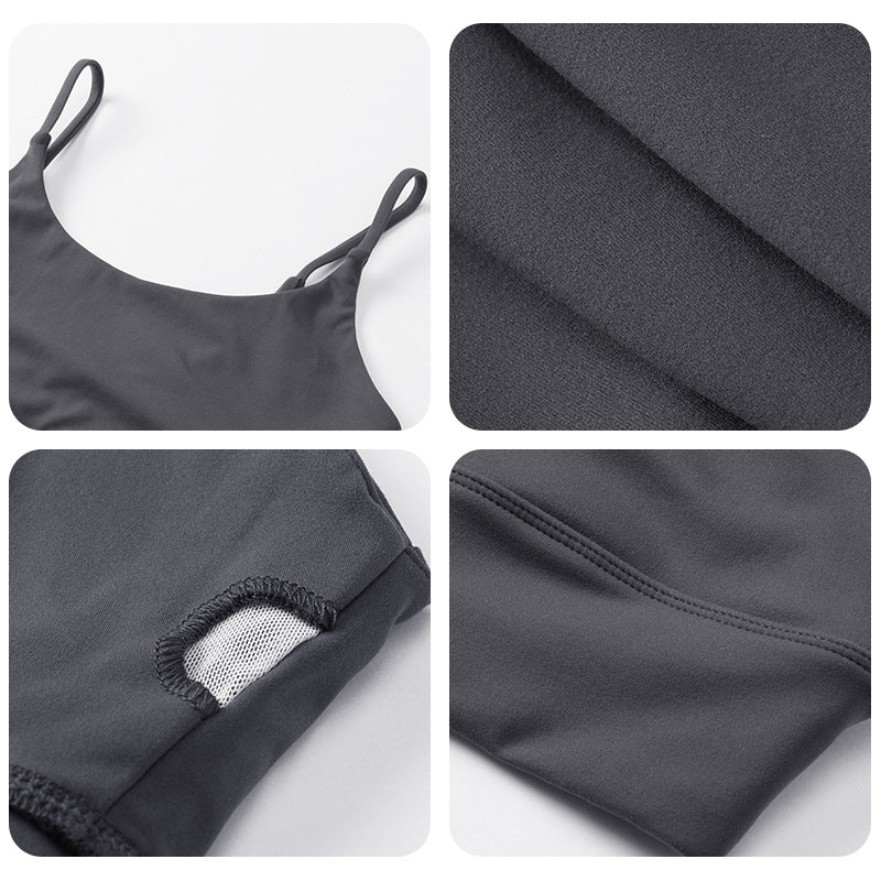 Nude Feel Double Sided Yoga Clothes Bra Women Shockproof Running Exercise Underwear Skin Friendly Breathable Fitness Vest