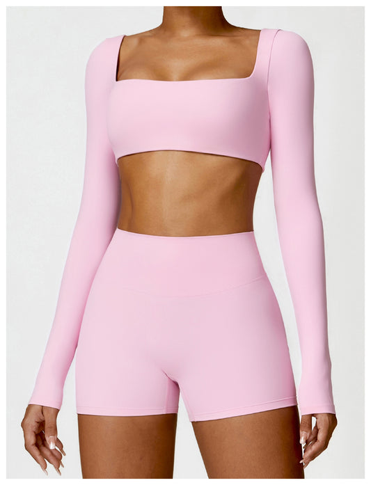 Sollinarry Winter Tight Long Sleeve Yoga Wear Outdoor Running Fitness Clothes Brushed T Shirt Long Sleeve Sports Top