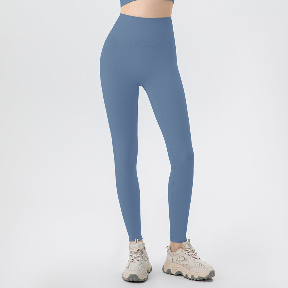 Antibacterial Yoga Pants Fit High Waist Hip Lift Sports Ninth Pants No T Line Nude Feel Tight Fitness Trousers