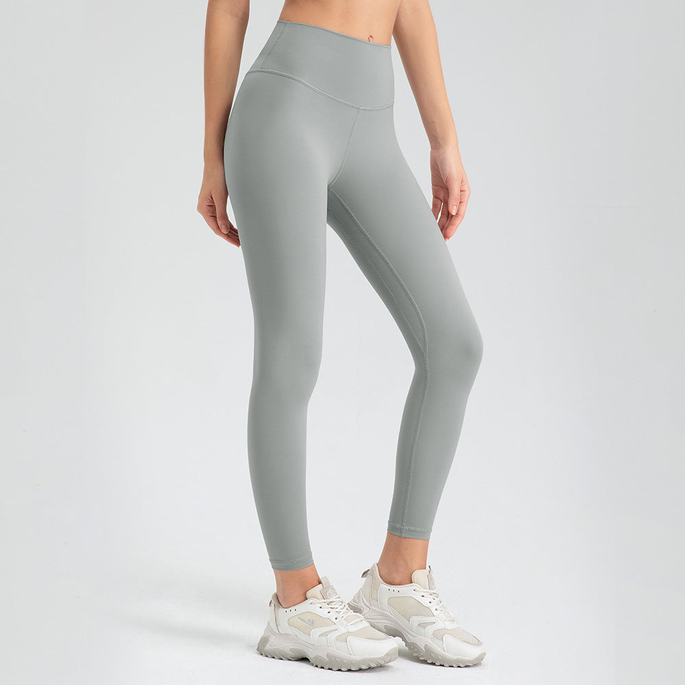 Fine Yarn Women Summer Yoga Pants Lightweight Breathable Tight Nude Feel High Waist Hip Lift Running Fitness Ankle Length Sports Pants
