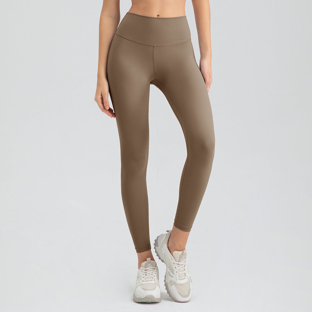 Fine Yarn Women Summer Yoga Pants Lightweight Breathable Tight Nude Feel High Waist Hip Lift Running Fitness Ankle Length Sports Pants