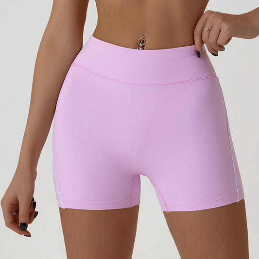 Quick Drying Nude Feel Yoga Shorts Hip Lifting Fitness Shorts Tight High Waist Running Exercise Shorts Women Outer Wear