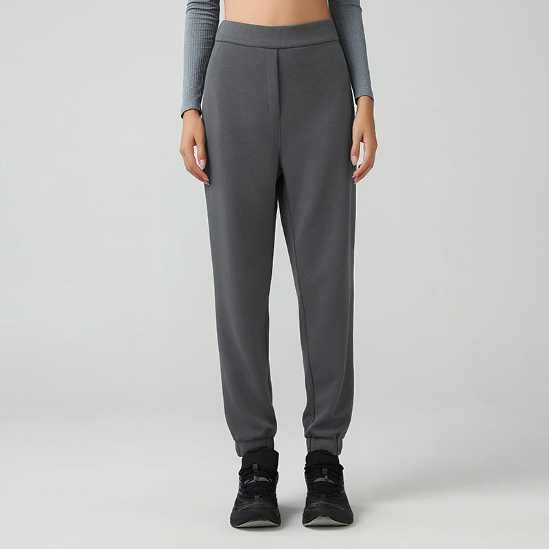 Autumn Winter High Waist Loose Running Workout Pants Women Outer Wear Air Layer Tappered Slimming Casual Sweatpants