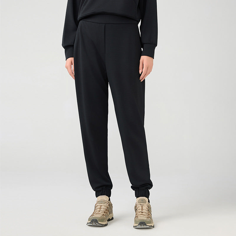 Autumn Winter High Waist Loose Running Workout Pants Women Outer Wear Air Layer Tappered Slimming Casual Sweatpants