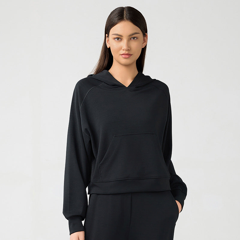 90Autumn Winter Women Casual All Match Hoodie Loose Slimming Fitness Exercise Yoga Clothes Top