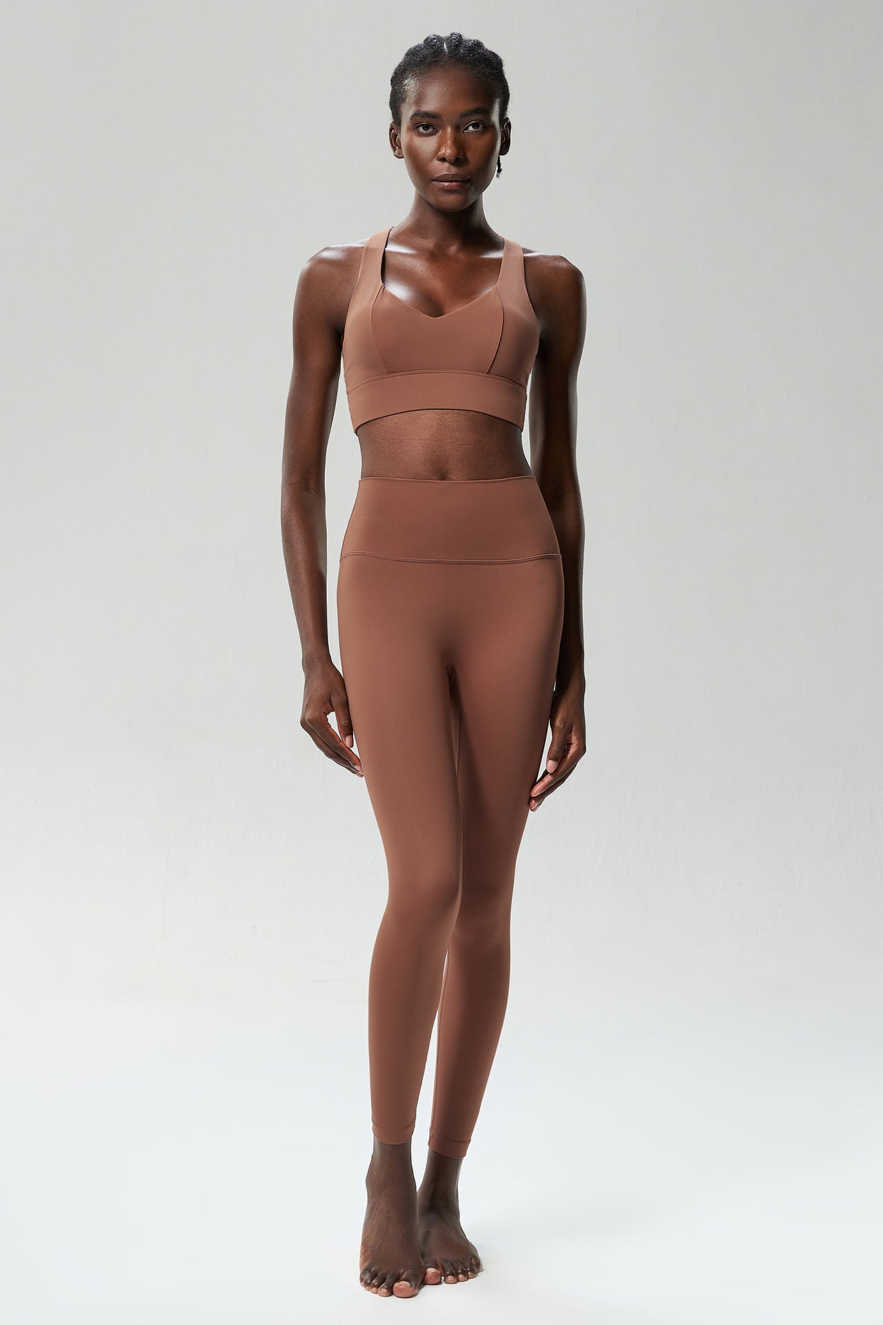 Tight Lycra Fitness Yoga Wear Suit Women Running Sports Nude Feel Quick Drying Two Piece Suit Undershirt