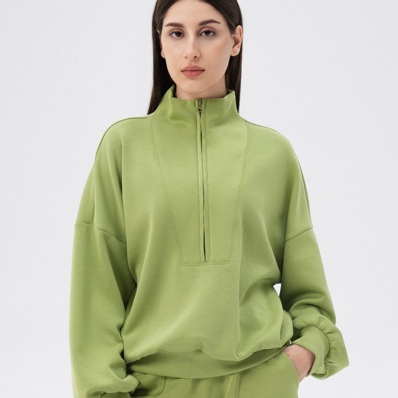 Women’s Modal Air Layer Collared Sports Sweatshirt