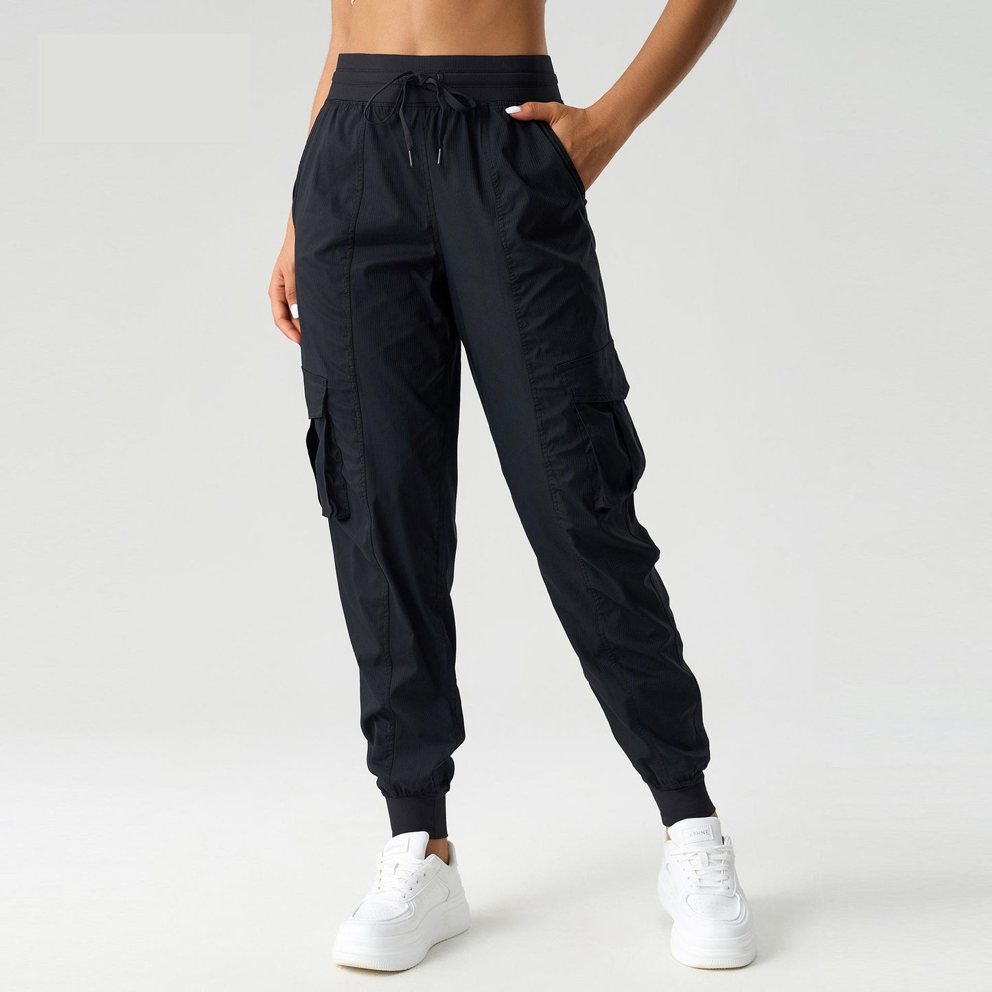 Lightweight Quick Drying Breathable Exercise Workout Pants Women Outdoor Casual Loose Mid Waist Ankle Banded Working Pants