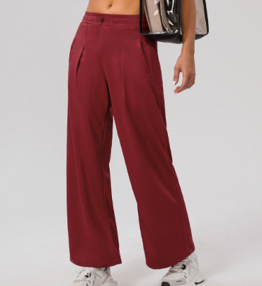Casual Sports Wide Leg Pants High Waist Hip Lift Draped Pants Slimming Pocket Loose Yoga Dance Pants