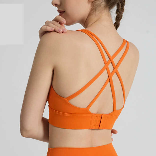 Sexy Cross Backless Traceless Breasted Sports Bra Women Fitness Shockproof Push up Yoga Sports Underwear Women