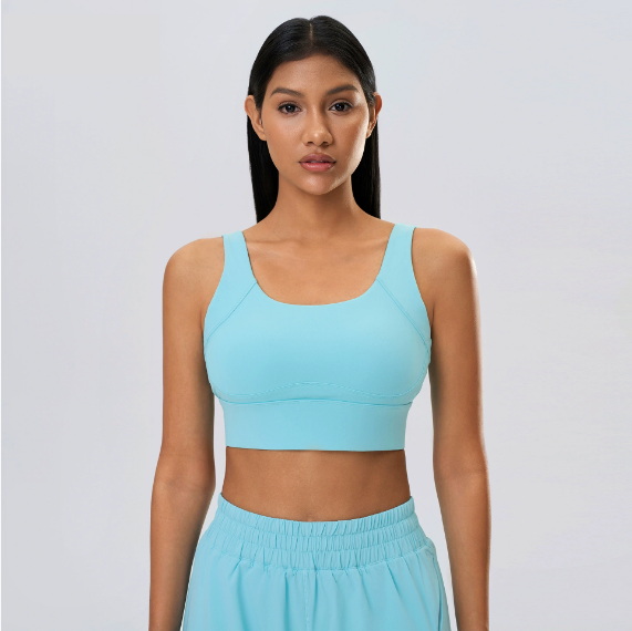 Push up Breast Holding Semi Fixed Yoga Bra Anti-Shock Anti SAG Four Row Buckle Sports Underwear Women