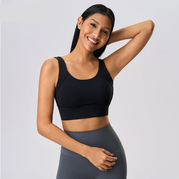 Push up Breast Holding Semi Fixed Yoga Bra Anti-Shock Anti SAG Four Row Buckle Sports Underwear Women