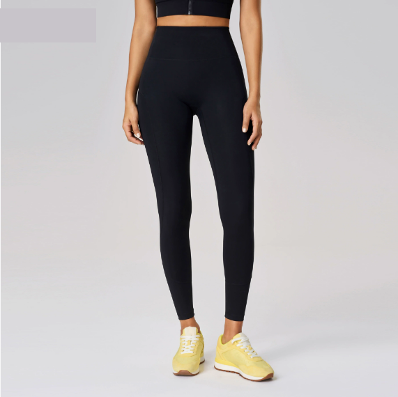 No Embarrassment Line Yoga Pants Women High Waist Hip Lift Fitness Pants Back Waist Pocket Nude Feel Sports Ninth Pants