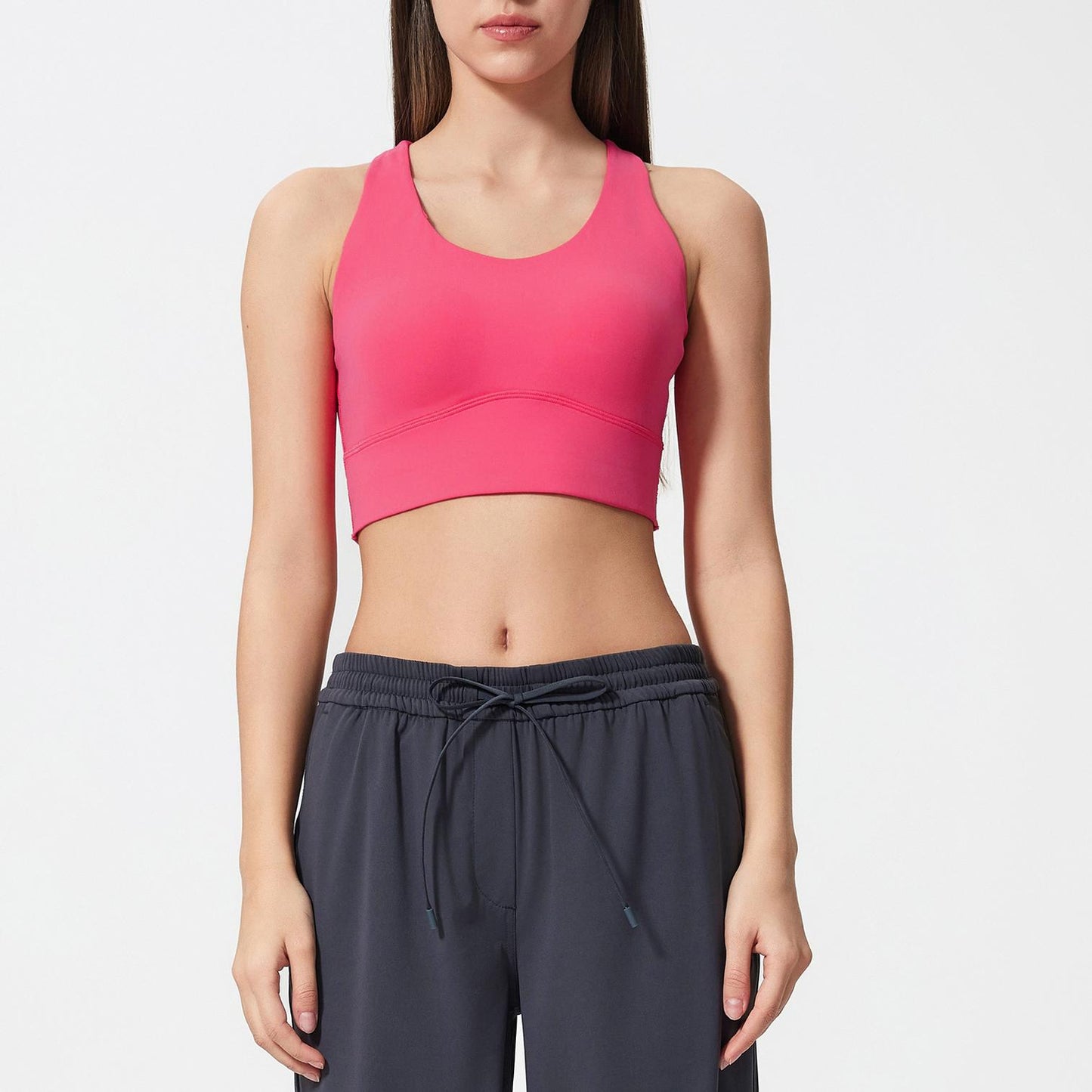 I Shaped Hollow Out Cutout out Beauty Back Yoga Bra High Strength Shockproof Nude Feel Skin Friendly Workout Exercise Underwear Women