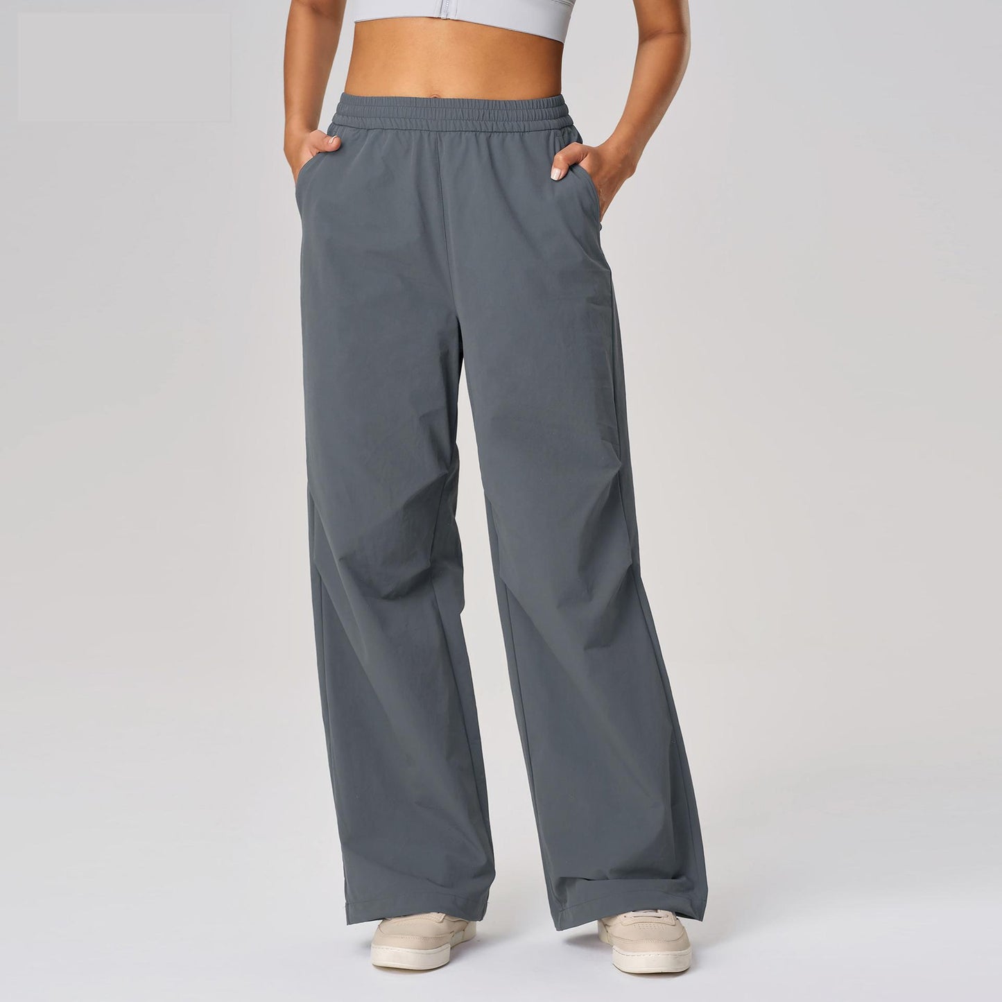 Spring Summer Ankle Tied Wide Leg Casual Pants Cuffless Pants Quick Drying Breathable Fitness Yoga Pants Sports Trousers for Women