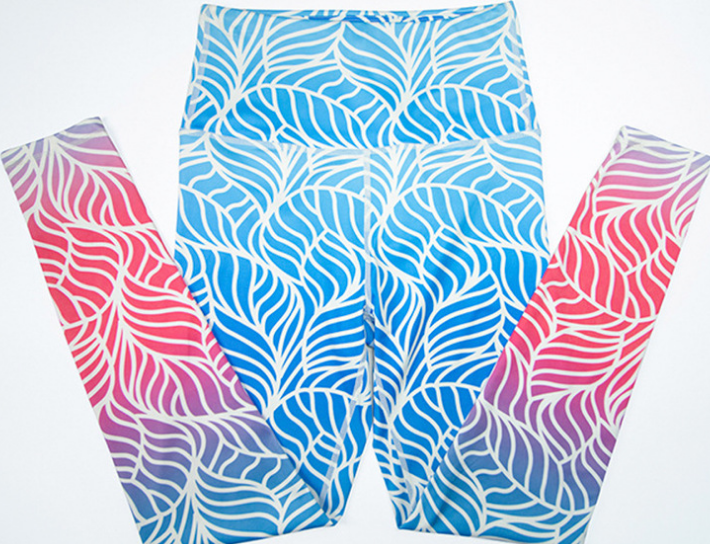 Autumn Winter Yoga Pants High Waist Hip Lift Gradient Color Digital Printing Running Fitness Clothes Women Thinner Pants