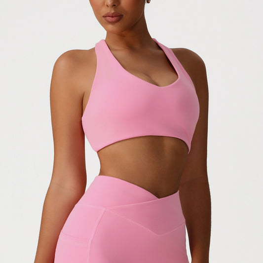 Cross Beauty Back Yoga Vest Push up Sports Underwear with Chest Pad High Strength All Match Workout Bra