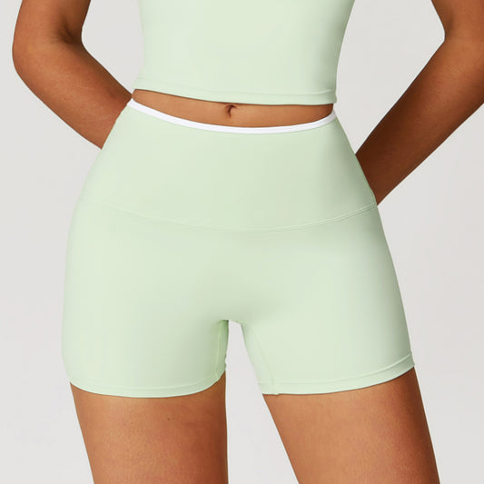 Sollinarry Nude Feel Yoga Shorts Tight High Waist Quick Drying Shorts Sports Running Workout Shorts