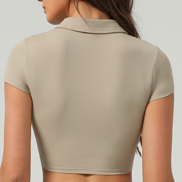 Ice Sunscreen Tennis T shirt Top Women Collared Short Sports Casual Top Summer Yoga Workout Clothes