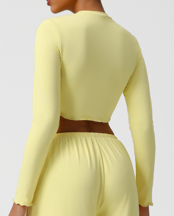 Yoga Clothing Top Skin Friendly Nude Feel Breathable Workout Clothes Short T shirt Slim Slimming Sports Long Sleeve