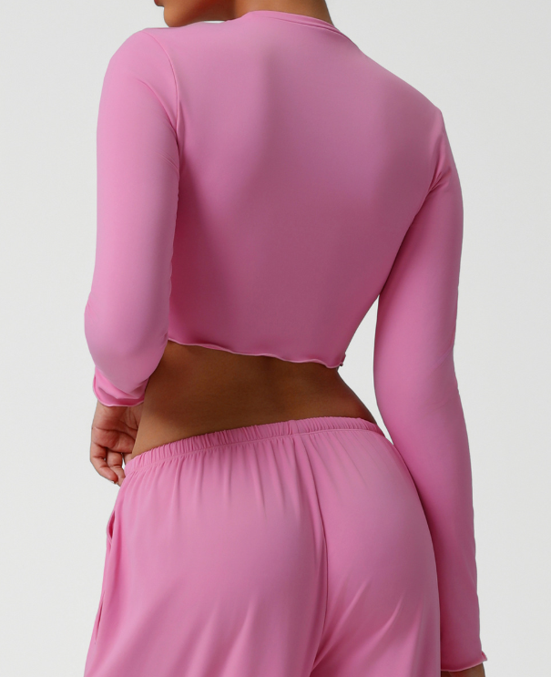 Yoga Clothing Top Skin Friendly Nude Feel Breathable Workout Clothes Short T shirt Slim Slimming Sports Long Sleeve