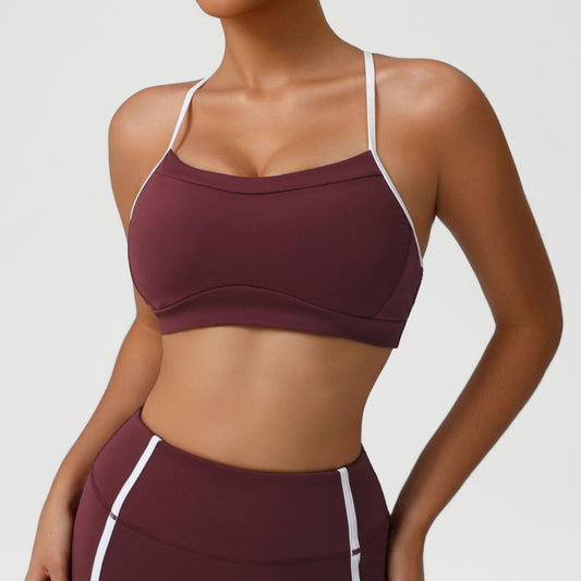 Nude Feel Quick Drying Sports Underwear Push up Beauty Back Yoga Bra Detachable Shockproof Running Workout Vest with Pad