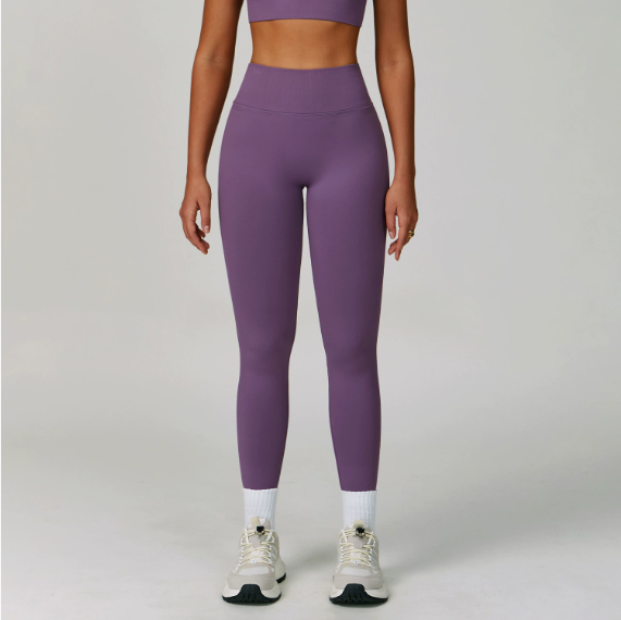 Sollinarry Peach Hip Seamless Yoga Pants V Skinny Slimming Running Sports Quick Drying Fitness Trousers