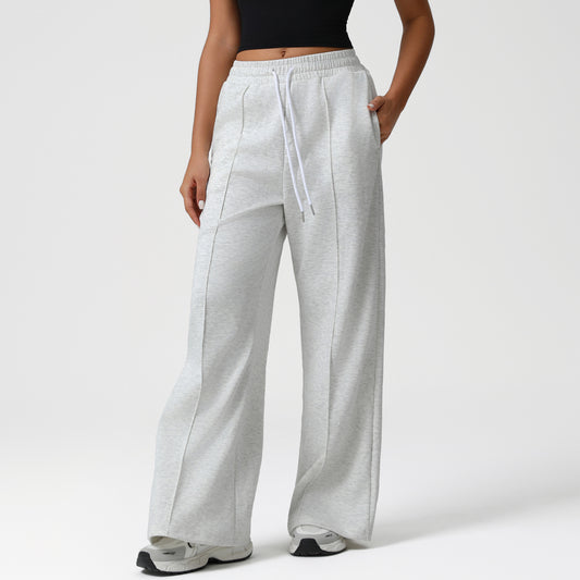 High Waist Drawstring Exercise Casual Pants Autumn Winter Yoga Wide Leg Pants Fashionable All Match Loose Casual Pants