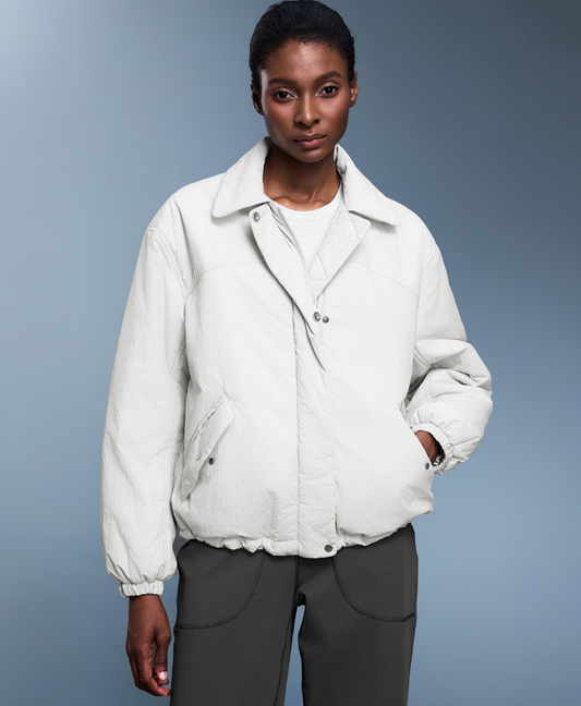 Casual All Matching Collared Cotton Padded Clothes Women Autumn Winter Lightweight Waterproof Loose Thick Warm Cotton Coat