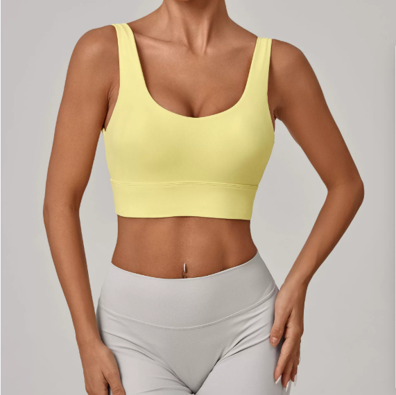 Wide Hem Tight Yoga Bra Women Running Workout Exercise Underwear Yoga Clothes Outerwear Top