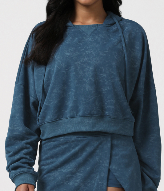 Fried Color Printed Casual Long Sleeved Pullover Sports Sweater Autumn Winter Loose Hooded Thickened Jacket Yoga Clothes Women