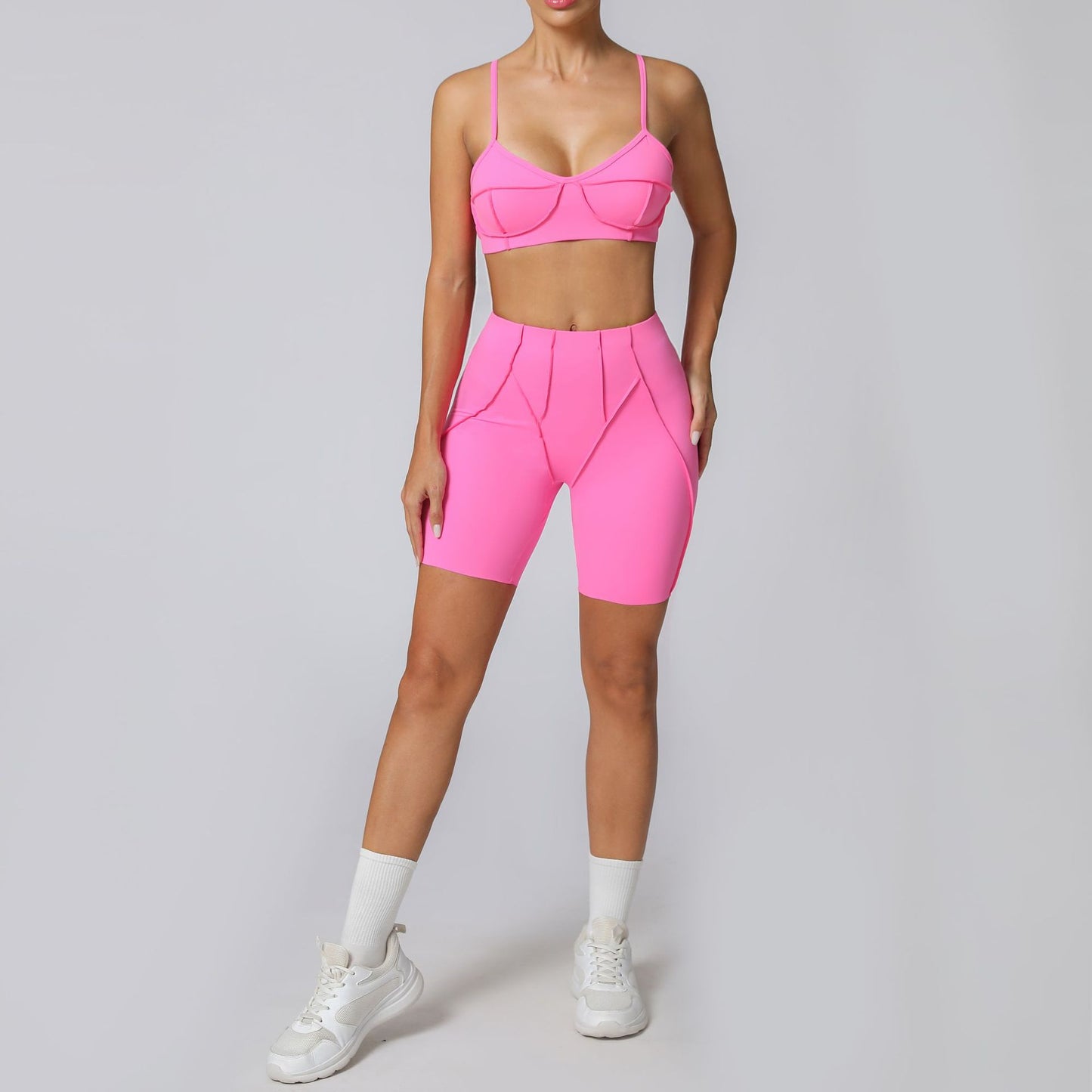 Tight Brushed Yoga Quick Drying Workout Clothes Summer Running Sports Set
