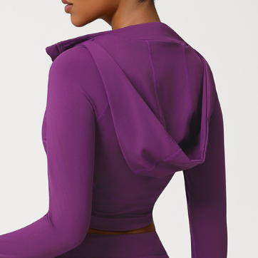 Slim Fit Running Top Stand Collar Fitness Coat Training Nude Feel Long Sleeve Yoga Wear Women