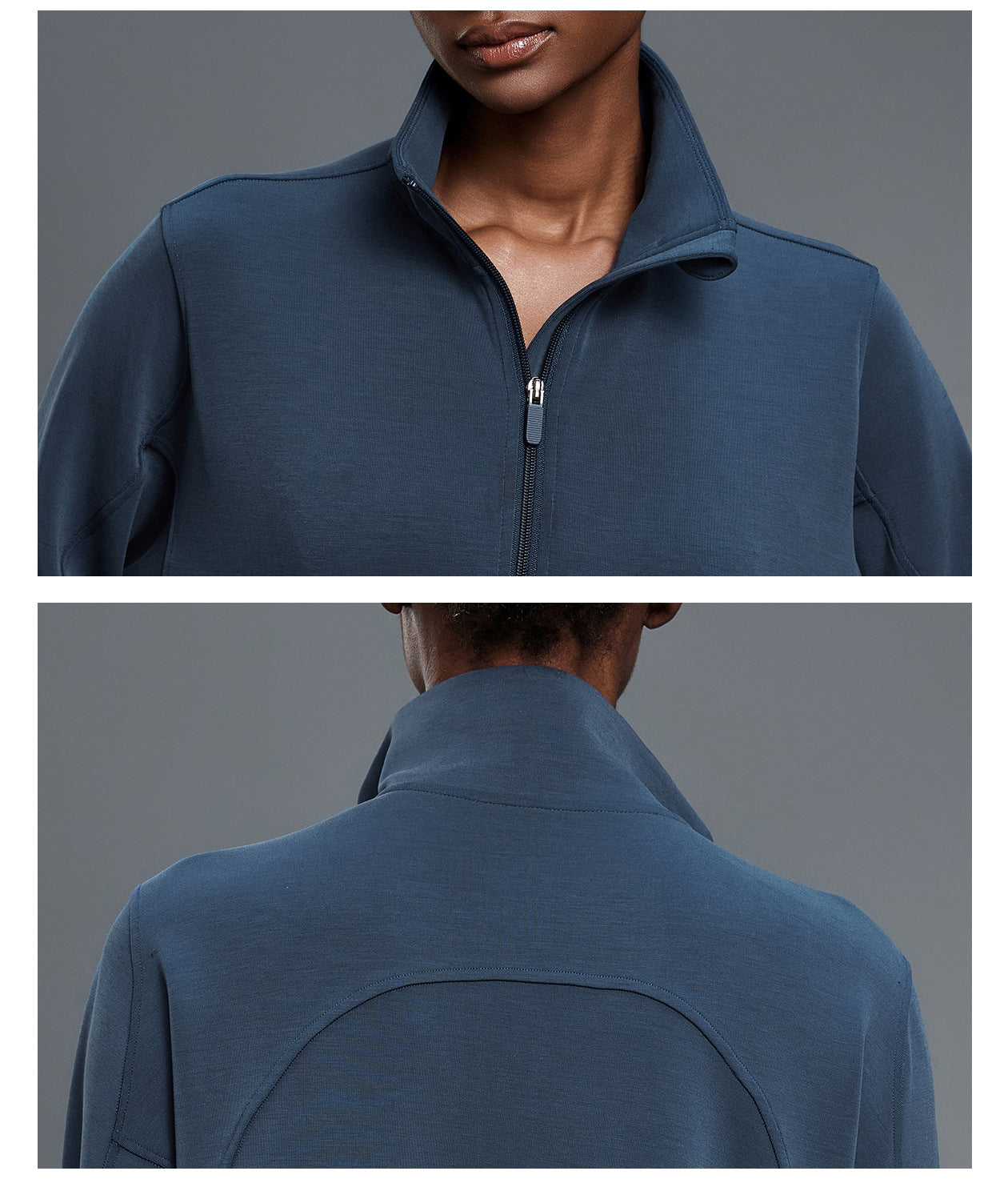 Casual Loose Half Zipper Sweater Women Autumn Windproof Stand Collar Drawstring Hem Fitness Sports Top