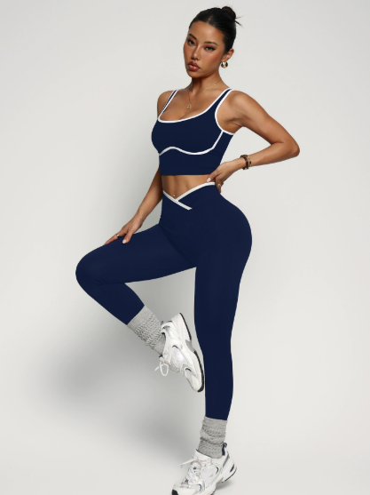 Women Clothing Sports Bra Fitness Yoga Wear Two Piece Sets High Sense Yoga Pants Women High Waist Hip Lift